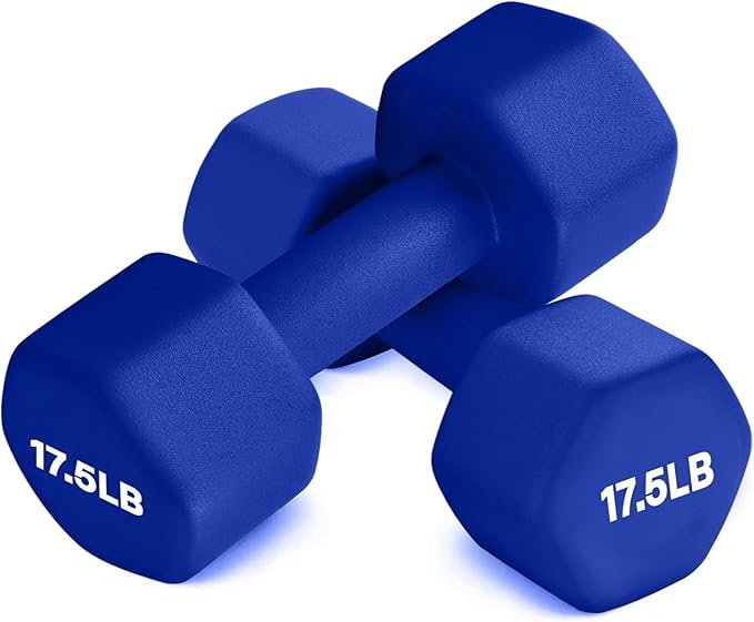 Fitness Neoprene Coated Dumbbell Sets of 2, Hand weight Dumbbells Anti-roll, Anti-Slip, Hexagon Shape for Muscle Toning, Strength Training Dumbbell Pairs for Men and Women, Ideal for Home & Gym.