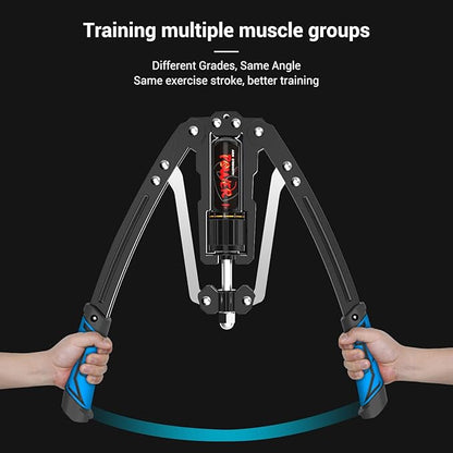 Arm Blaster Forearm Workout Equipment - ZHMNEG New Hydraulic Power Twister Spin Button 10 Gears Adjustable 22-440lbs,Thickened Carbon Steel, Handle Wear-Resistant Non-Slip PU Soft Rubber