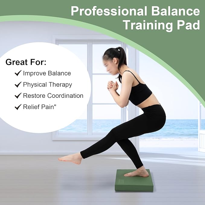 StrongTek Professional Foam Exercise Balance Pad - 15.8" x 13" x 2", High-Density TPE Foam Knee Pad, Non-Slip & Water-Resistant, for Balance Training, Physical Therapy, Yoga, and More