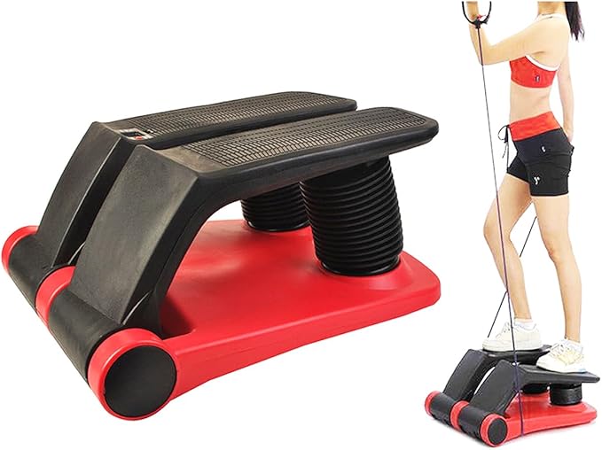 INTBUYING Stepper Climber Fitness Machine with Resistant Bands