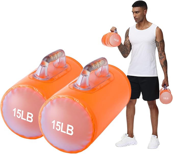 Water Dumbbells, Water Filled Training Weights Set, Water Weight Bag, Travel Weights, Adjustable Weights Dumbbells to 4~30 Lbs/Pair, for Strength Training, Fitness and Shaping