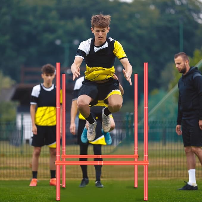 Football Agility Training Slalom Poles Adjustable Orange Agility