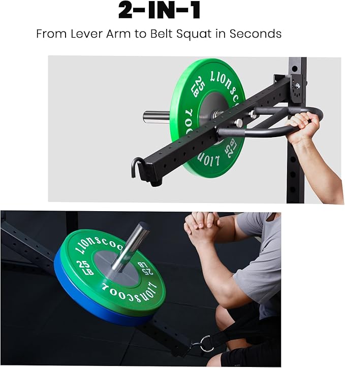 LIONSCOOL Dual Function Lever Arm Belt Squat Attachment - Versatile Home Gym Accessory for Strength Training with 400lbs Capacity, Easy Installation