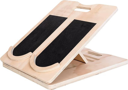 Wooden Slant Board for Calf Stretching | Adjustable Incline Balance Board & Calf Stretcher | Physical Therapy Equipment for Knees Ankle Heel Feet Leg, Natural