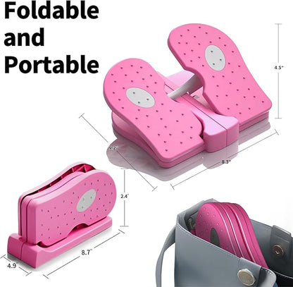 Mini Foldable Leg Exerciser Portable Foot Pedal Exercise Machine Under Desk Stepper Exercising Leg Muscles Physical Therapy Leg Exercise Relieves Varicose Veins at Home Office