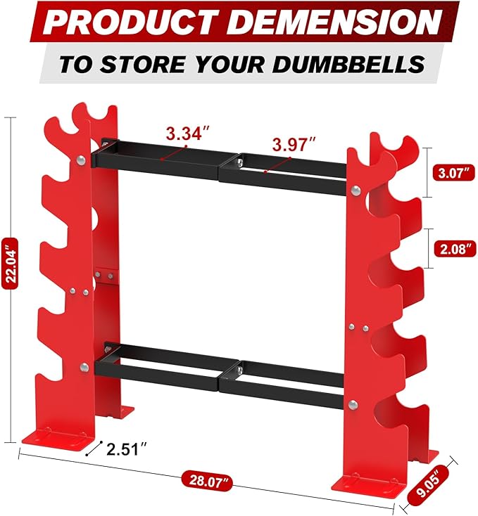 Dumbbell Rack for Home Gym, Weight Rack for Dumbbells Strength Training, Heavy Duty Weight Storage Organizer Dumbbell Storage Stand Hold