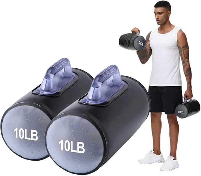 Water Dumbbells, Water Filled Training Weights Set, Water Weight Bag, Travel Weights, Adjustable Weights Dumbbells to 4~30 Lbs/Pair, for Strength Training, Fitness and Shaping