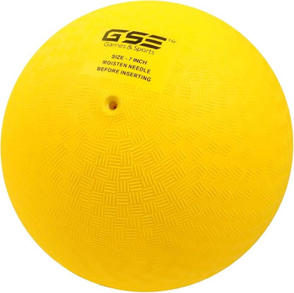 GSE Games & Sports Expert Inflatable Playground Balls, Kickball, Bouncy Dodge Ball, Handball. Great for 4 Square Ball Games, Gym, Yoga Exercises for Kids and Adults (7/8.5/10in, Several Colors Choice)