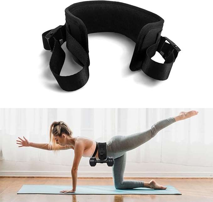 New Upgraded Hip Thrust Fitness Belt for Dumbbells, Portable Slip-Resistant Hip Thrust Band with Adjustable Safety Buckle, Soft Dumbbell Strap Great for Hip Thrusts, Glute Bridges, Squats