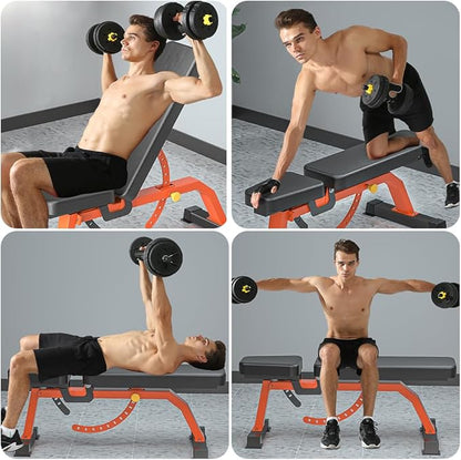 Adjustable Bench, Professional Weight Bench, Incline Flat Decline Sit Up Bench,Dumbbell Stool