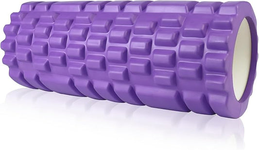 Foam Roller for Deep Tissue Massager for Muscle and Myofascial Trigger Point Release, 13" High Density Exercise Patented Roller for Trigger Point, Yoga, Body Stretching - Purple