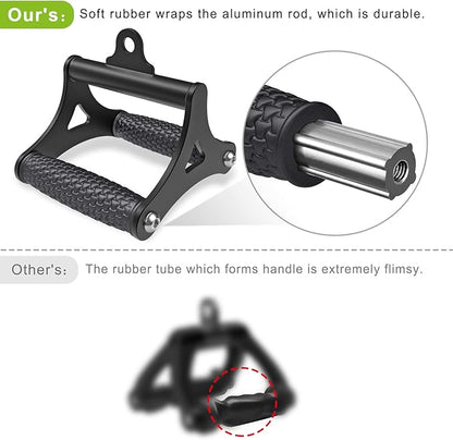 Heavy Duty Double D Handle, V Bar Cable Attachment, Row Attachment for Cable Machine, Non-Slip and Comfortable, Solid Aluminum Alloy Grip, Cable Machine Accessories for Home Gym…