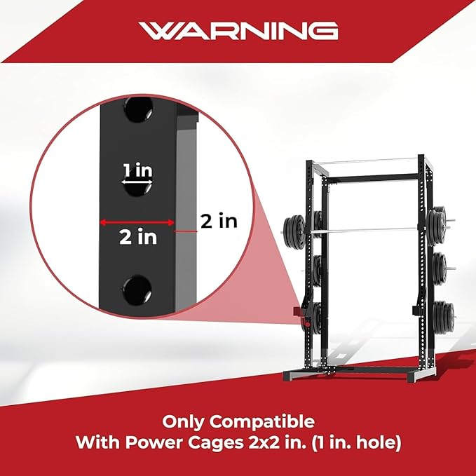 Yes4All Attachments Capacity 1000 LBS for 2x2" Tube, 1" Hole Power Cage including J-Hook, Spotter Arm, Dip Bar for Squat Rack