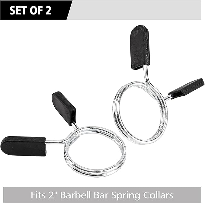 Barbell Spring Clip Dumbbell Circlip Collars Olympic Barbell 2 Inches 1 Pair