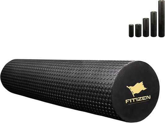 Foam Roller – High-Density Foam Muscle Roller – Textured Foam Rollers for Muscle Massage, Yoga Roller for Back Pain & Stretching, Pilates – 24-inch (FITIZEN Large, 60 x 15 cm)