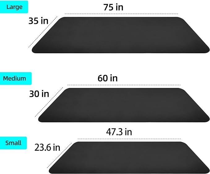 Exercise Equipment Mat - Treadmill Mat, Stationary Bike Mat, Exercise Mat, Gym Equipment Waterproof Mat, Jump Rope Mat Use On Hardwood Floors and Carpet Protection (Large - 75" X 32")