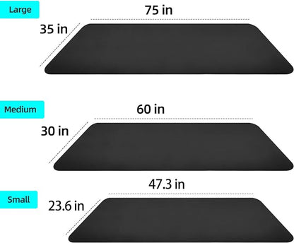 Exercise Equipment Mat - Treadmill Mat, Stationary Bike Mat, Exercise Mat, Gym Equipment Waterproof Mat, Jump Rope Mat Use On Hardwood Floors and Carpet Protection (Large - 75" X 32")