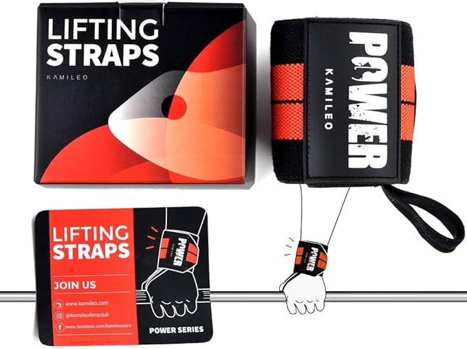 Wrist straps for weightlifting 17" Professional Quality Wrist Support with Heavy Duty Thumb Loop - Best Wrap for Powerlifting Competition, Strength Training, Bodybuilding (2PACK)