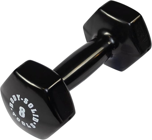 Body-Solid Tools Vinyl Dumbbell for Aerobic Training & Physical Therapy, Hand Weights for Women, Hex End Dumbbells