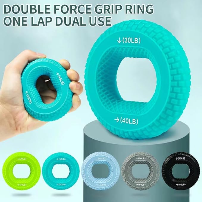 Hand Grip Strengthener, Grip Strength Trainer, Finger Exerciser Set, Forearm Grip workout, Silicone Hand Gripper, Great for Rock Climbing, Rehabilitation Training, Home and office