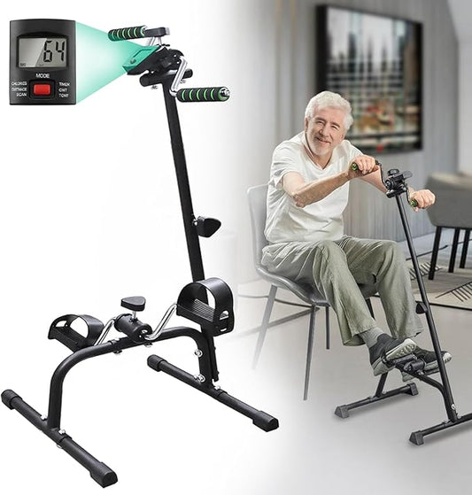 Pedal Exerciser for Seniors Hand Arm Leg and Knee Peddler Bike Indoor Adjustable Fitness Equipment for Rehabilitation