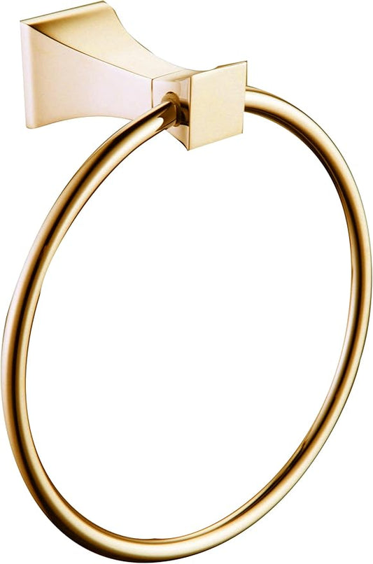 Towel Ring for Bathroom, Wall Mounted Towel Holder, Stainless Steel and Zinc Alloy, Minimalistic Hand Towel Hanger for Kitchen, Washroom, Bathroom, Corrosion-Resistant, 7-3/32” Width, Satin