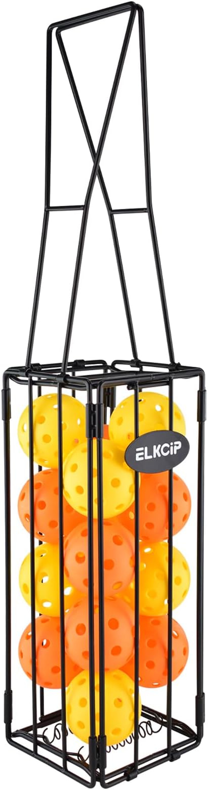 Portable Pickleball & Tennis Ball Collector - Pickleball Retriever Basket Carrier Gatherer Picker Hopper Container for Picking and Storage Training Tool for Ball