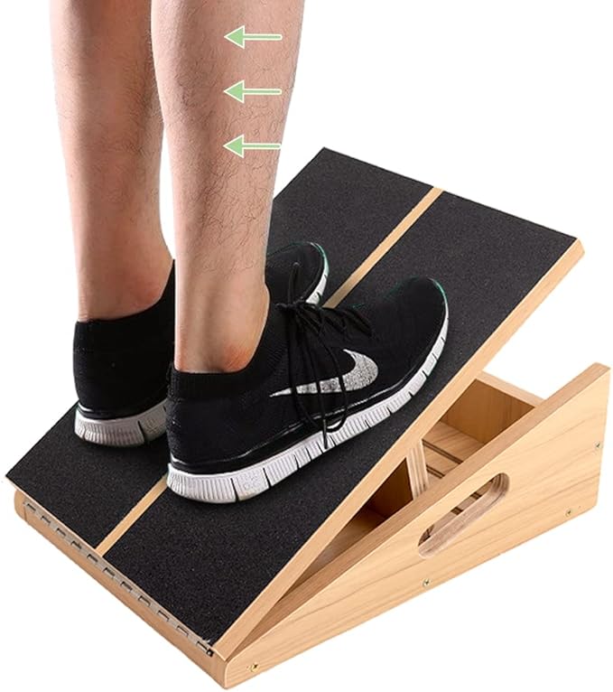 Slant Board for Calf Stretching, Calf Stretcher Slant Board Adjustable Wooden Slant Board/Calf Incline Board Incline Board Calf Stretch Wedge Board with Anti-Slip Surface, Adjustable and Portable