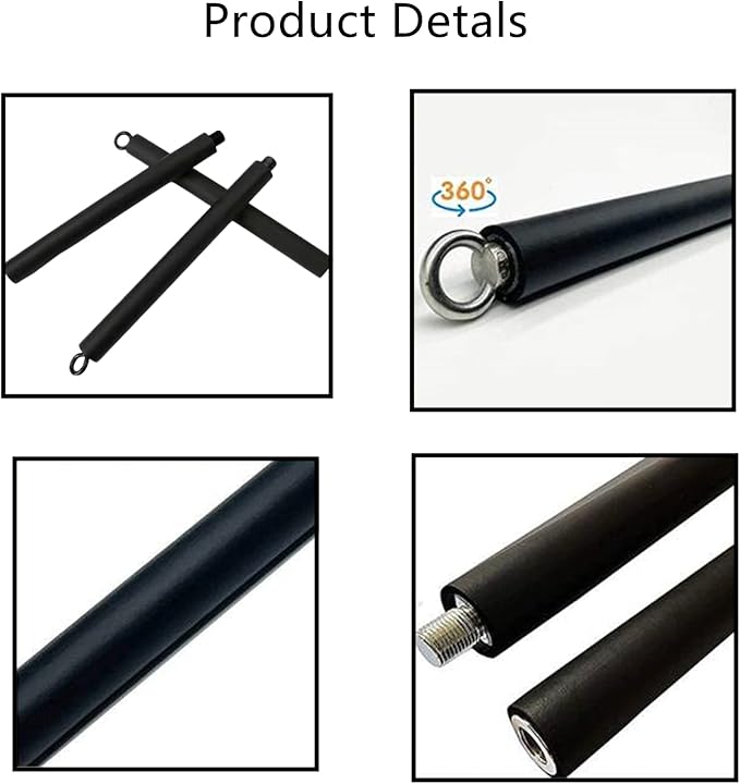 Resistance Band Bar, 41Inch Workout Bar for Home Gym Resistance Training Accessories Bar, Portable Detachable Pilates Bar, for Full Body Workout, with 2 Carabineer Clips, Black