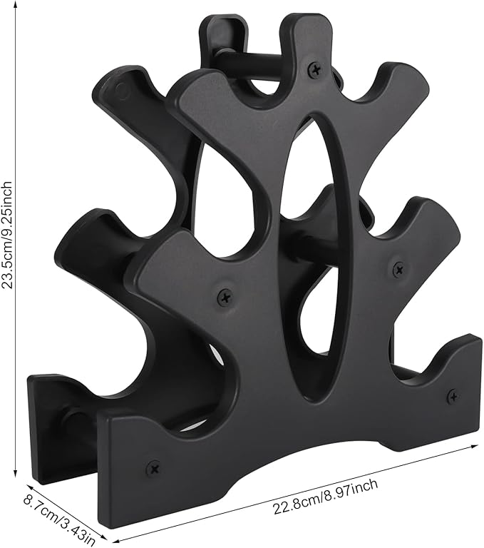 1 Pack Dumbbell Rack Stand-3 Tier Weight Rack for Dumbbells,Plastic Dumbbell Stand A Frame Triangle Small Weight Storage Shelves,Holds 1-32 LBs (Without Dumbbells)