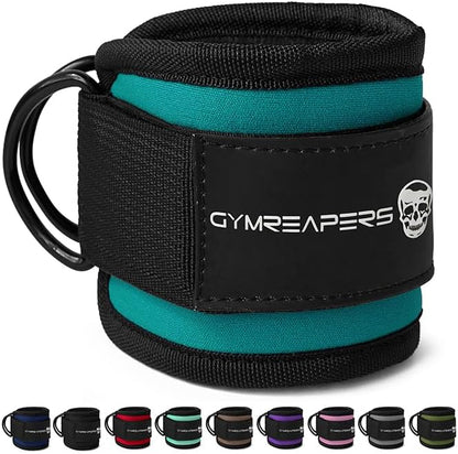 Gymreapers Ankle Straps (Pair) For Cable Machine Kickbacks, Glute Workouts, Lower Body Exercises - Adjustable Leg Straps with Neoprene Padding