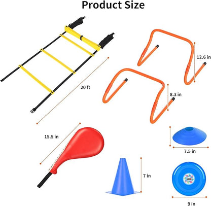 GHB Agility Ladder 3 Agility 20 feet 12 Rungs 5 Discs 5 Cones