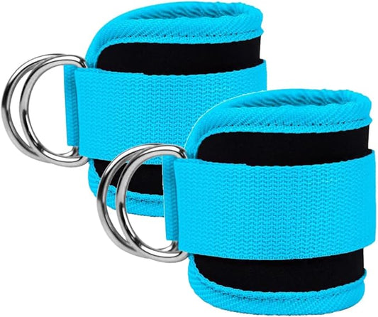 Ankle Straps Ankle Resistance Bands Wrist Cuffs Padded Straps Adjustable Fitness Glute Kickback D-Ring for Cable Machine Gym Foot Leg Training Brace Support 1 Pair