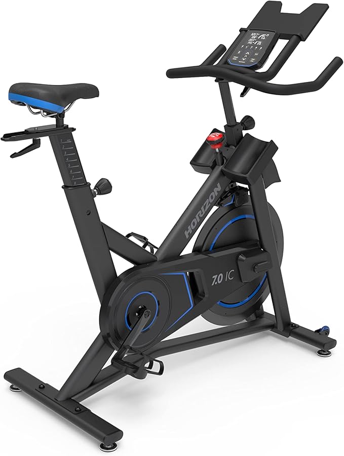 Horizon Fitness 7.0 IC Indoor Cycle Bike, Fitness & Cardio, Magnetic Resistance Cycling Bike with Bluetooth, Multi-Position Grips, 300lb Weight Capacity, Black