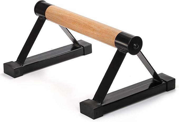 TOPZEA Wood Push Up Bars, Solid Wooden Parallettes Bars with Sturdy Steel Bracket Anti-slip Handstand Bars for Calisthenics, Fitness, At Home Gym Floor Workouts Equipment, Support Max 600 lbs