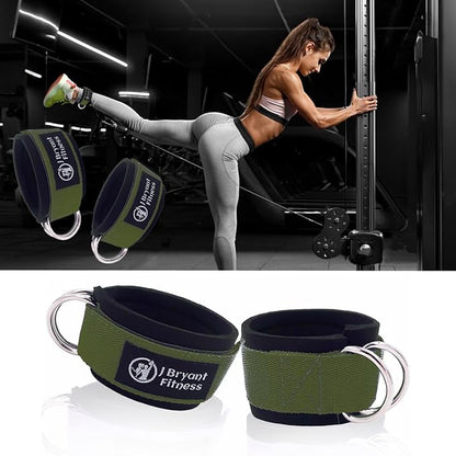 J Bryant Barbell Pad Set with 2 Ankle Straps for Cable Machines Hip Resistance Band Weight Lifting Straps Thick Cushion Hip-Thrusts Pad with Carry Bag for Squats Bench Press Workout