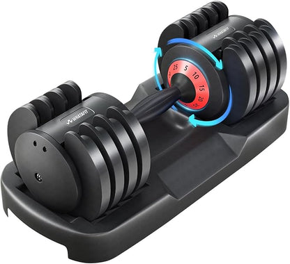 Adjustable Dumbbells, Single Adjustable Dumbbell Set, 5 in 1 Free Weight Dumbbell,Fast Adjust Weight with Anti-Slip Handle and Tray for Full Body Workout Fitness Strength Training Equipment