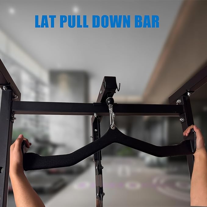 LAT Pulldown Attachments, LAT Bar Cable Machine Attachment,T-bar V-bar, LAT Pull Down Bars, Back Tricep Bar Strength Training Handle for Home Gym Fitness (Style 02)