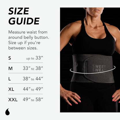 Sweet Sweat Waist Trimmer for Women and Men - Sweat Band Waist Trainer for High-Intensity Training & Workouts