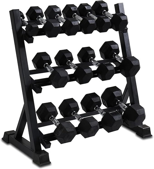 Dumbbell Rack, 3 Tier Dumbell Stand, Heavy Duty Weight Storage Rack for Home Gym Fitness, 1000lb Capacity