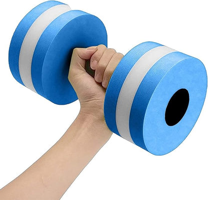 Water Dumbbells Weight Set, 1Pair Aquatic Exercise Dumbells Provides Resistance For Water Aerobics Fitness and Pool Exercises Water Fitness Equipment for Weight Loss(Blue White)