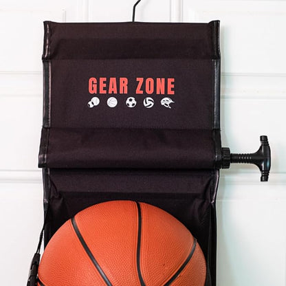 Hanging Sports Equipment Organizer | Multi-Purpose | Garage Sports Ball Storage | For Basketball Football Volleyball Tennis Soccer Biking | Toy Storage | Includes Hook & Pump