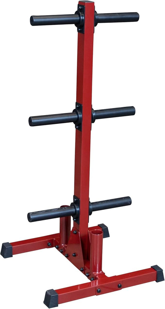 Body-Solid (BFWT10) Weight Tree Rack for Olympic Plates - Bumper Plate Storage, Weight Plate Holder