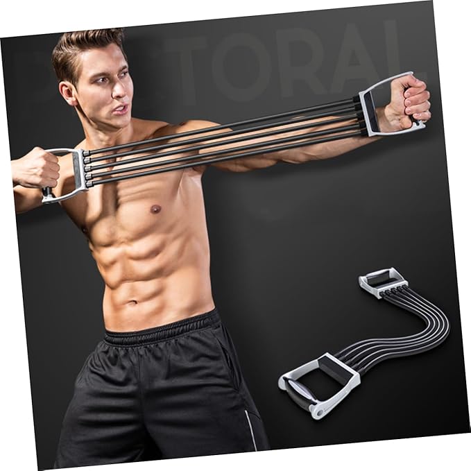 1pc Puller Workout Resistance Band Chest Arm Expander Workout Band Exercise Cords with Handles Chest Expander Fitness Gym Straps for Men Training Rope Latex Tube Sports Pulley Man