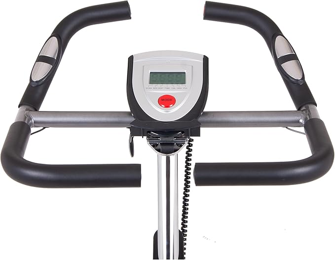 BCY6000, Indoor Upright Bike with Curve-Crank Technology, Rear Flywheel, Grey/Black/Red