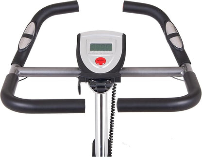 BCY6000, Indoor Upright Bike with Curve-Crank Technology, Rear Flywheel, Grey/Black/Red