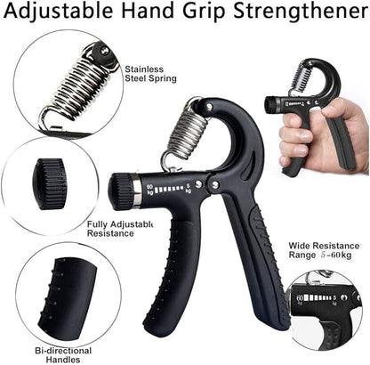 Hand Grip Strengthener,Grip Strength Trainer,22-132 Lbs Adjustable Resistance Forearm Exerciser Workout for Rehabilitation Athletes Climbers Musicians