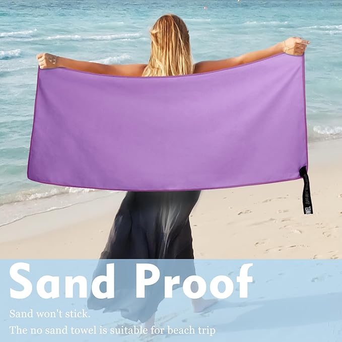 Microfiber Travel Towel, Soft Lightweight Quick Dry Towel, Super Absorbent Compact Travel & Sports & Beach Towels for Camping, Backpack, Gym, Swimming, Yoga, Hiking (XXL:40"×72" -Purple)