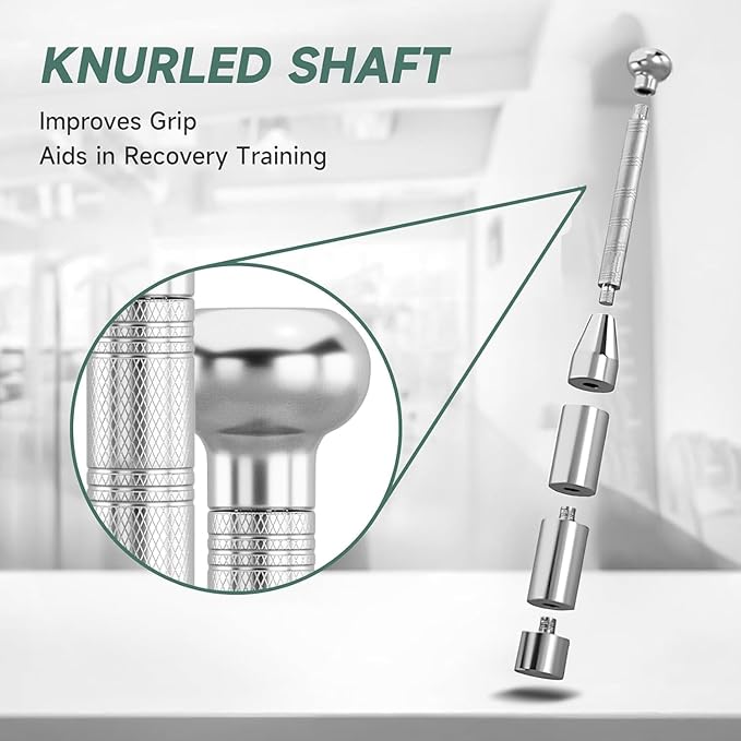 KDLK Adjustable Clubbell, Indian Club Style 6 option Premium Steel Macebell (6.5/9/11/13/15/17.5LBs)Cross Training Equipment For Muscle Building,Aerobic Fitness,Men's And Women's Weightlifting,Silver