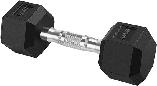 Portzon 8 Colors Options Compatible with Set of 2 Rubber Dumbbell Weight, 5-50 LB, Anti-Slip, Anti-roll, Hex Shape